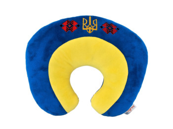 Подголовник дорожный анатомическая форма Вышиванка, 33 см, текстильный, Tigres