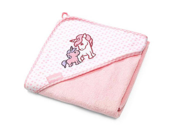 Полотенце бамбуковое с капюшоном розовый Единорог 100х100 см. BabyOno 346/01