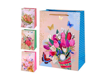 Пакет подарунковий паперовий L Bouquet 31х42х12 см, YM1582-L