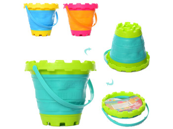 Набір для піску складне відерце 6915(P), 17 см, 3 кольори, Baby Toys