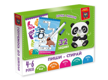 Гра розвиваюча Vladi Toys картки пиши-стирай "Панда" VT5010-42