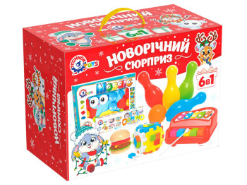 Набор игрушек развивающий Новогодний сюрприз, 37 см, 6 игр в комплекте, Технок