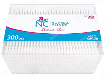 Ватні палички косметичні Normal clinic пластик 300шт (у коробці) VPN022