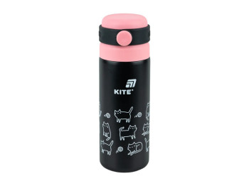 Термос Kite K25-1222-3 500 мл чорний, з поїльником, із кришкою-чашкою, Kite