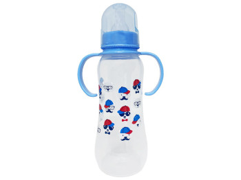 Бутылочка пластиковая с ручками синяя 250 мл. MegaZayka 0207