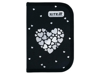 Пенал з наповненням Black&Silver, 1 відділення, 2 відвороти, Kite K26-622H-5