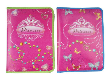 Папка А4 на молнии с глиттером PRINCESS JEWELRY , 7877