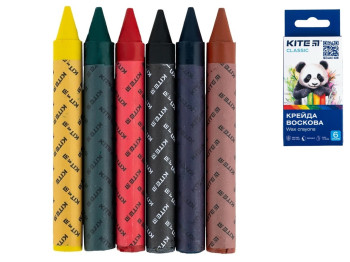 Крейда воскова 6 кольорів Classic, Kite