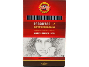 Карандаш чернографитный Progresso 6B. Koh-i-Noor 8911 6B