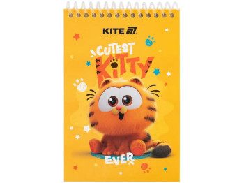 Блокнот Garfield на спіралі, A6, жовті аркуші, 48 аркушів
