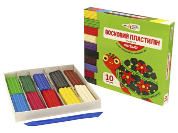 Пластилин восковый, 10 цветов, 120 грамм, Гамма