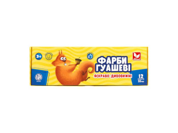Краски гуашевые 12 цветов