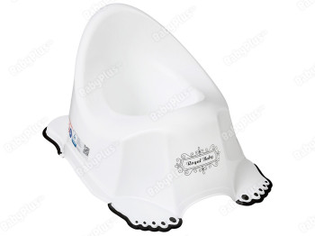 Горшок Royal с противоскользящей резиной бело-черный. Tega Baby RL-001-103-C