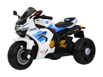 Електромотоцикл дитячий M 6220ELR-1, білий, зі світлом, музикою та Bluetooth, Bambi Racer