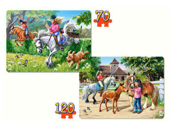 Пазли Верхова їзда, 2хPuzzle, 70, 135 елементів, Castorland B-021062