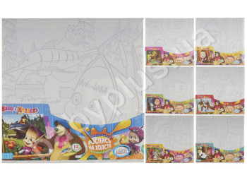 Набор для творчества Раскраска на холсте Маша и Медведь, Danko Toys
