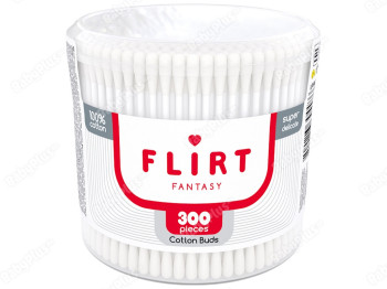Ватные палочки косметические Fantasy Flirt пластик 300шт (в банке) VPF043