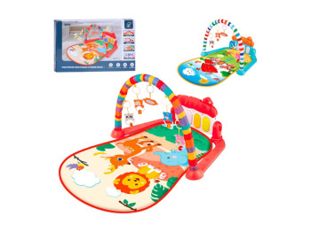Коврик игровой с дугой Сафари, пианино, погремушки, музыка и свет (2 вида)