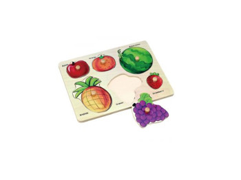 Дерев'яна іграшка вкладиш Фрукти. Hongji Toys HJ98359