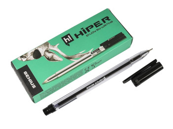 Ручка масляна Genius. Hiper HO-120. Довжина листа 1 200 м. Колір ЧОРНИЙ. (Ціна за 1 шт.)