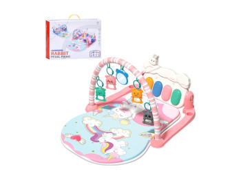 Коврик игровой с дугой Единорог, пианино, подвески и световые эффекты