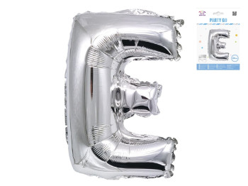 Шар фольгированная буква E Party Go 40 см, самодержащаяся форма, серебряная