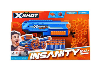 Быстрострельный игрушечный бластер X-SHOT Insanity-Manic 24 патронов. Zuru 36603R