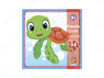 Пазлы картонные Черепашка, 12 элементов, G-Toys