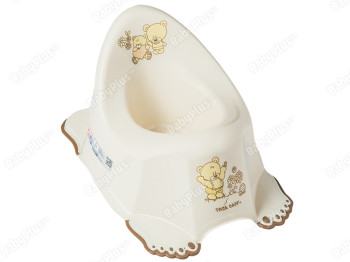 Горшок Мишки с противоскользящей резиной бежевый. Tega Baby MS-013-119