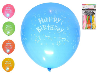 Набор светодиодных воздушных шаров Happy Birthday, 30 см, микс цветов, 5 шт