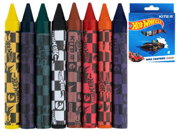 Крейда воскова Jumbo 8 кольорів Hot Wheels, Kite