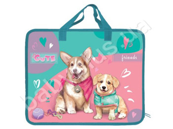 Папка пластиковая А4 с текстильными ручками,LoveMyCorgi, KIDIS 14000
