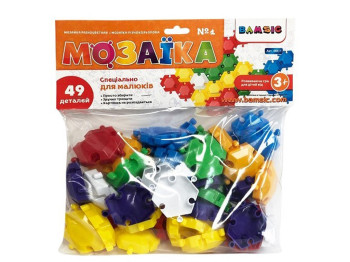 Мозаика разноцветная №1, 30 см, 49 деталей, BAMSIC