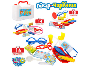 Игровой набор врача в чемодане M 0464 ABC, 14-16 предметов, с инструментами, Limo Toy