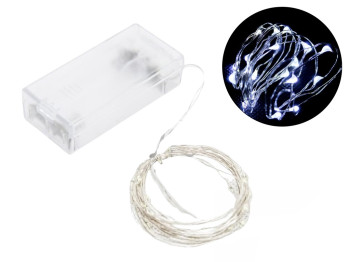 Гирлянда светодиодная White 30led 3м, 2AA, BM-30W