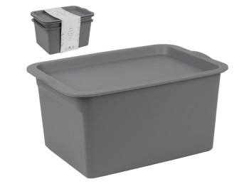 Набор коробок для хранения R42032-GR, 2 шт, 11×8×6/28×20×15 см, графит