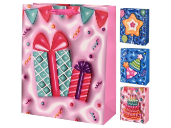 Пакет подарочный бумажный M "Sweets 3D" 26х32х10.5см, R98654-M