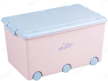 Ящик для игрушек Зайчики светло-розовый. Tega Baby KR-010-104