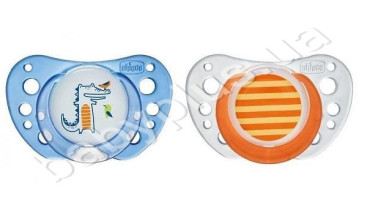 Пустышка Physio Air, латекс, 6-16 мес (2шт), Chicco