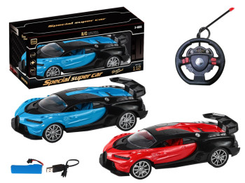 Радиоуправляемая игрушка Super Car Bugatti 1:12, 27,5 см, с подсветкой, аккумуляторная,2 вида