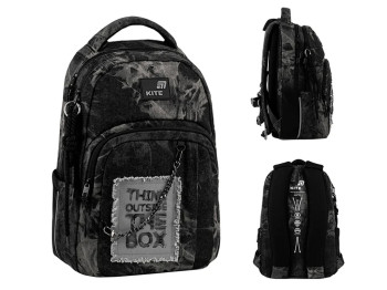 Рюкзак школьный ортопедический Kite Education teens Denim Core, 42 см, светоотражающие элементы