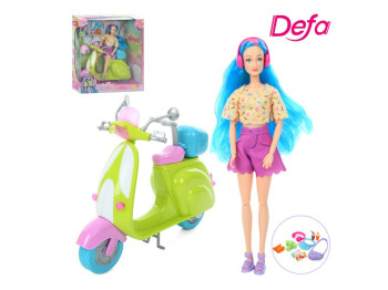 Лялька шарнірна з мотоциклом Defa Lucy 8501, 29 см, рухомі кінцівки