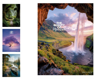 Тетрадь общая The Beauty of Mountain, А5, 80 листов, в линию, 4 вида (цена за 1шт), Школярик
