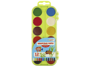 Акварель медовая Craft&Joy, 12 цветов без кисточки, Гамма
