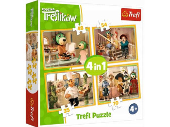 Пазлы 4в1 Подготовка к балу, Семья Трефликов, Trefl