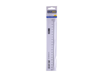 Линейка пластиковая BUROMAX, 20 см, прозрачная