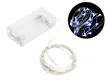 Гирлянда светодиодная White 20led 2м, 2AA, BM-20W