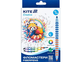 Фломастери двосторонні Creative 12 кольорів, Kite