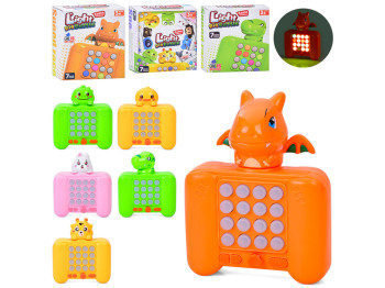 Електронна гра Pop it F6-7-9-B-9-L-9-Y-9-K, 12 см, світиться та відтворює звук