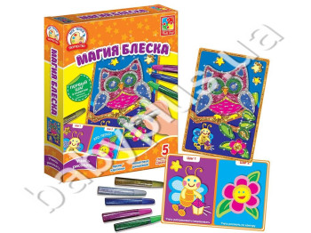 Набір для творчості Глітерні розмальовки Сова, Vladi Toys